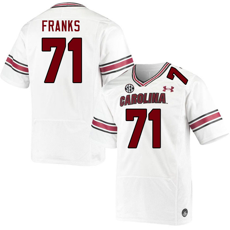 Men #71 Blake Franks South Carolina Gamecocks College Football Jerseys Stitched-White